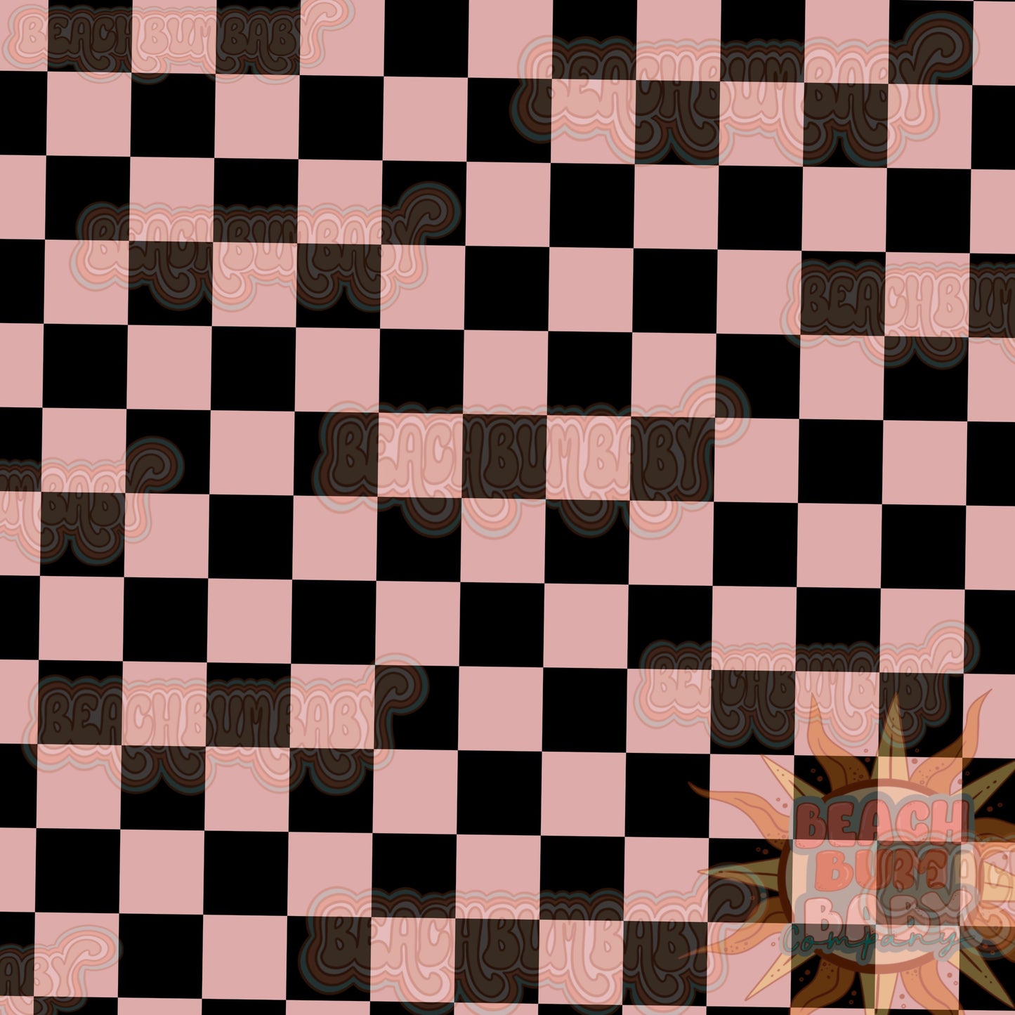 Light pink and black checkered