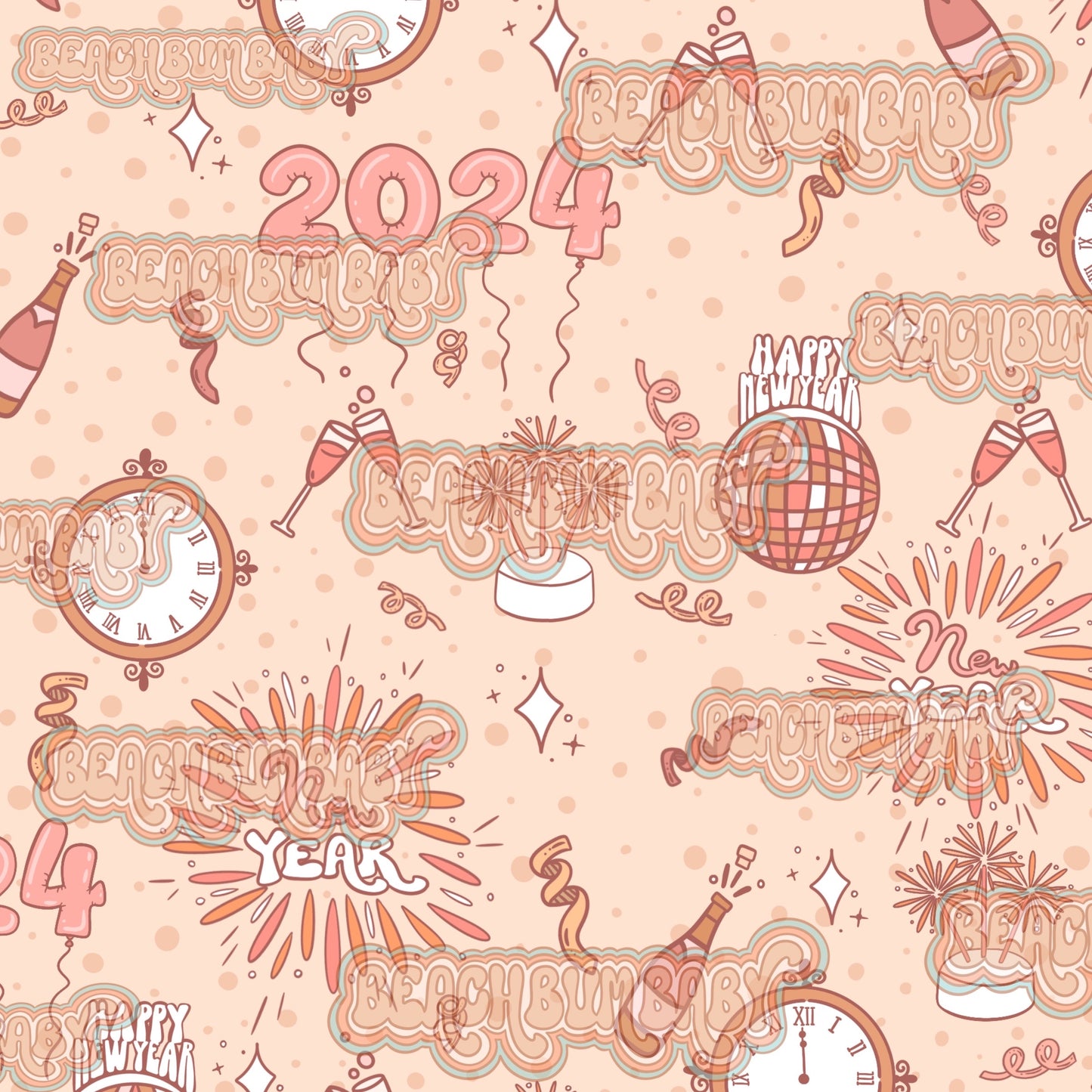 Groovy new years 2024 balloons