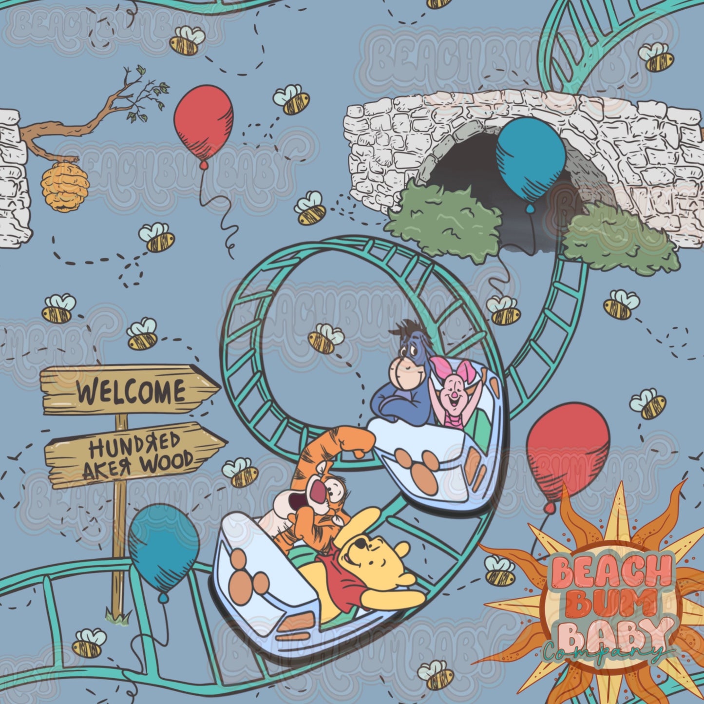 Pooh bear & friends roller coaster