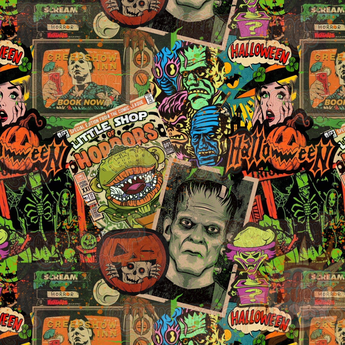Vintage spooky neon green boy version