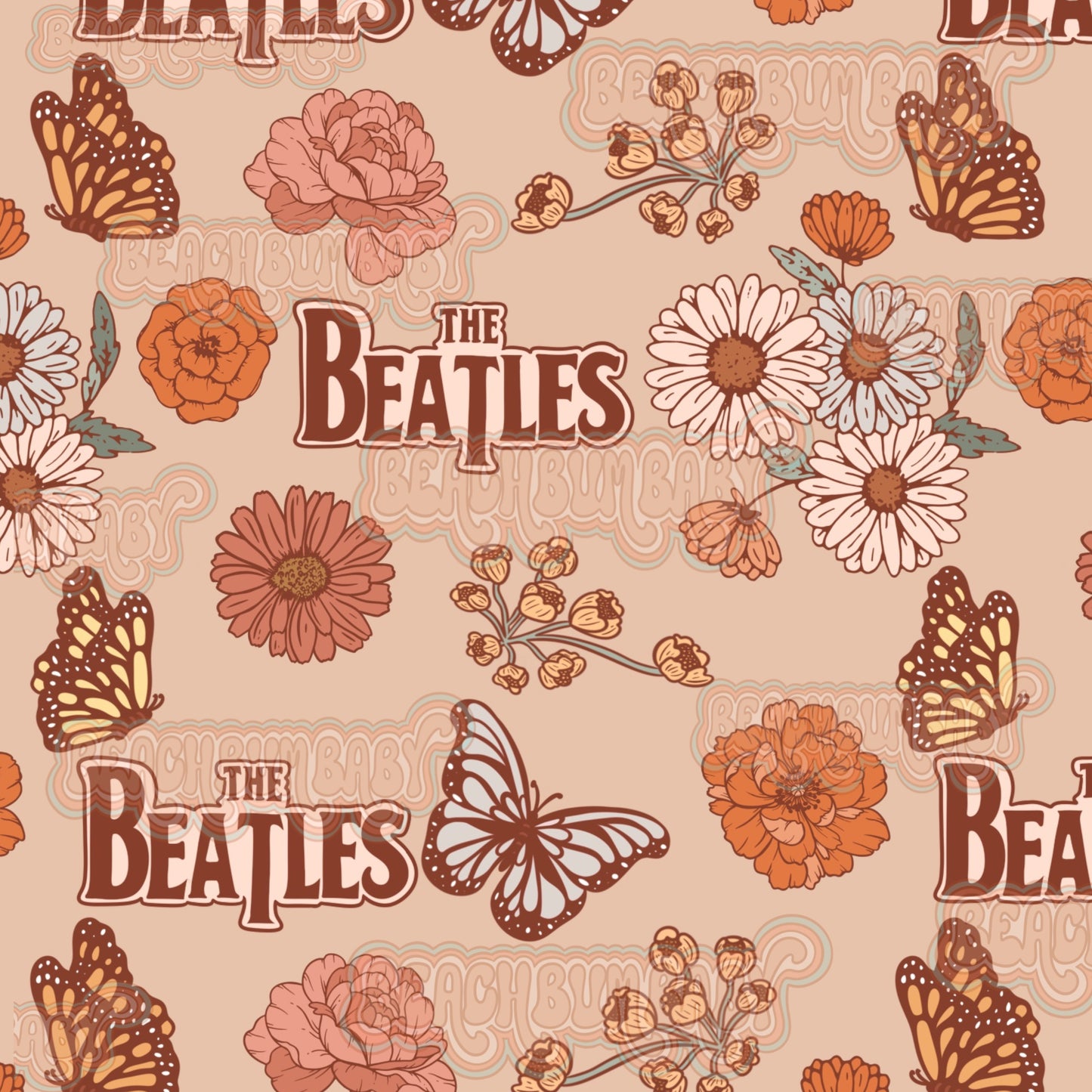 Floral boho beatles band