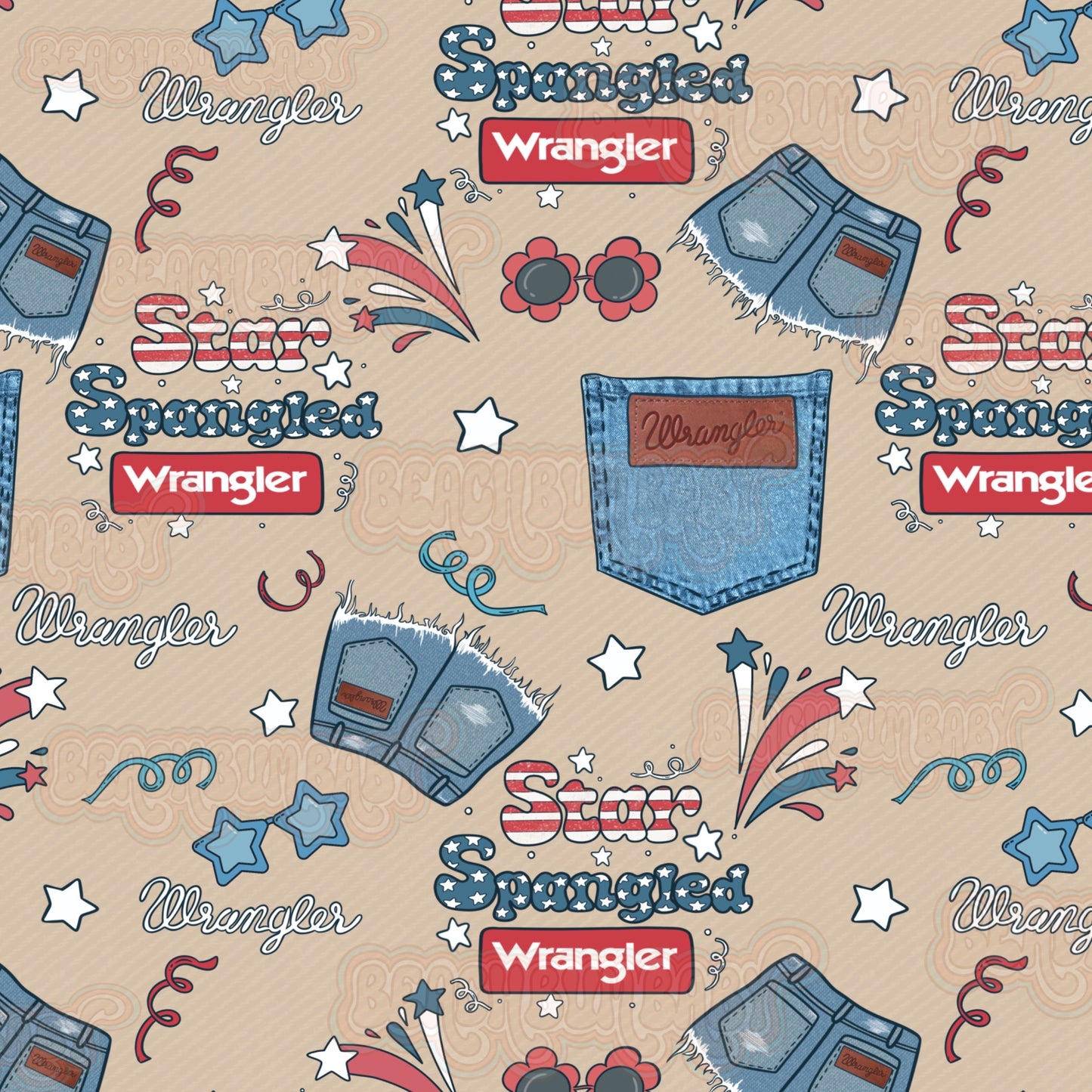 Star spangled wrangler tan