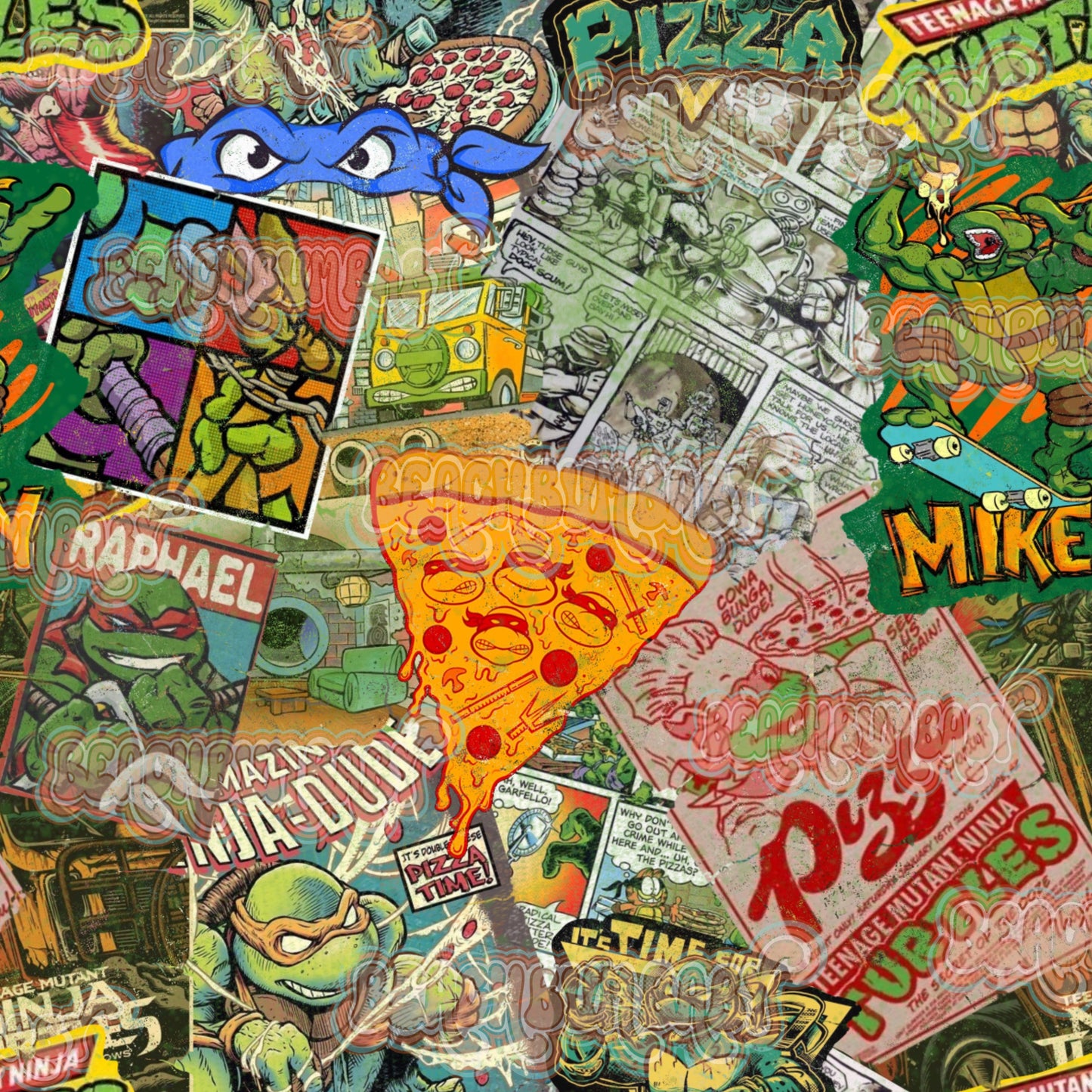 Vintage green turtles