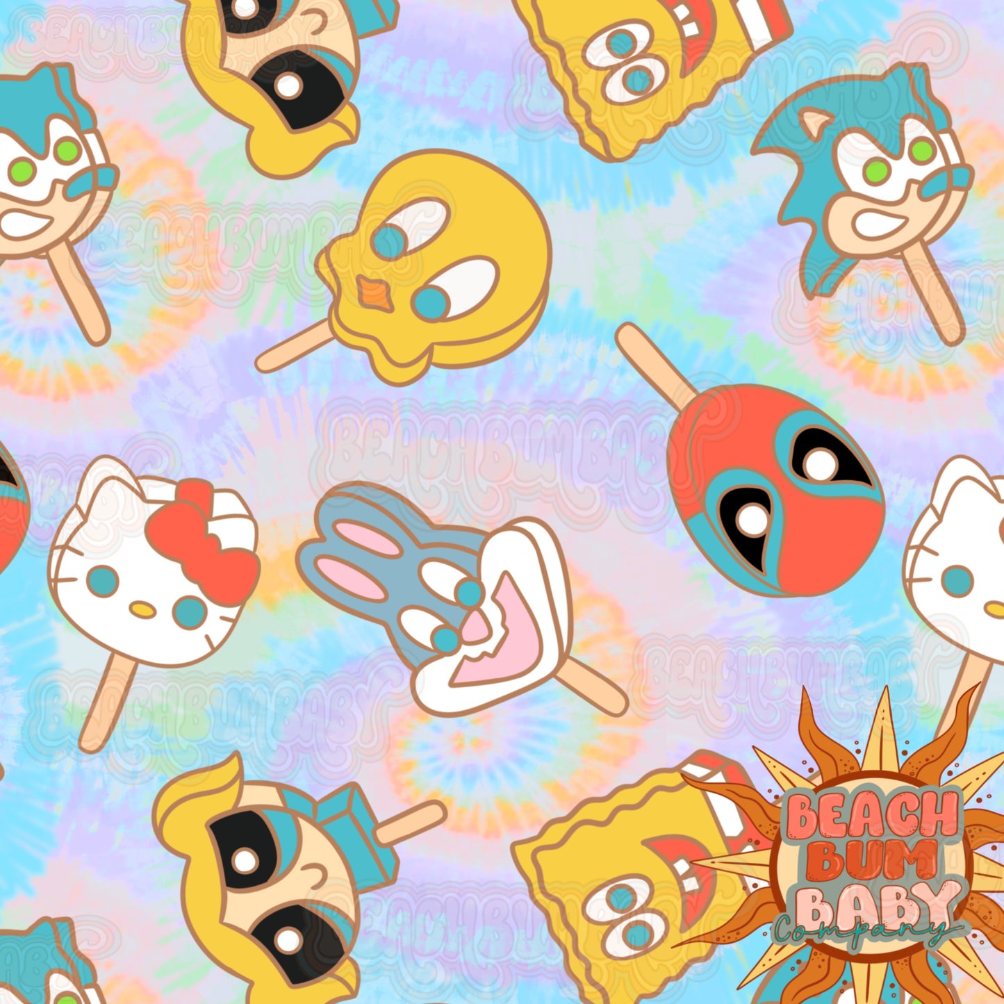 Tie dye character icecreams
