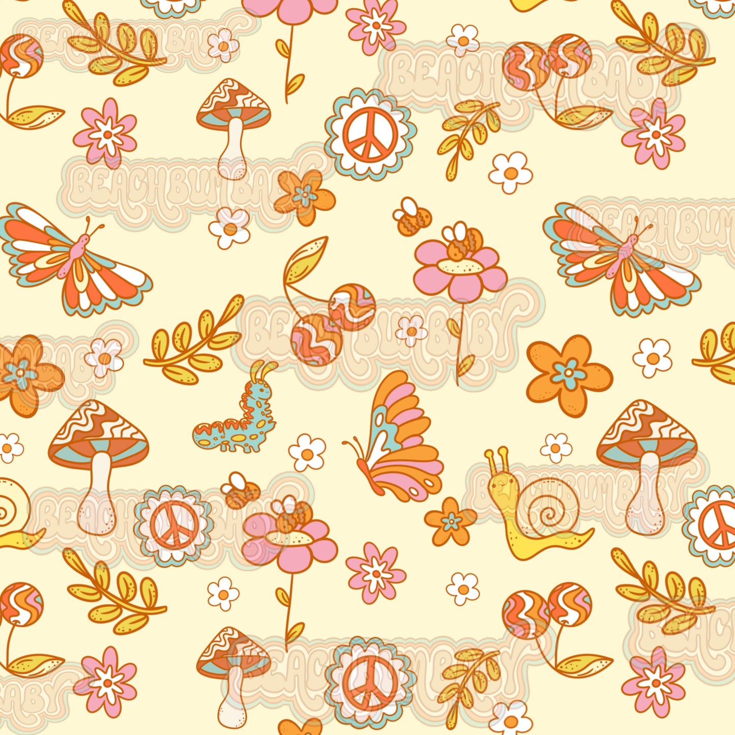 Retro spring critters beige
