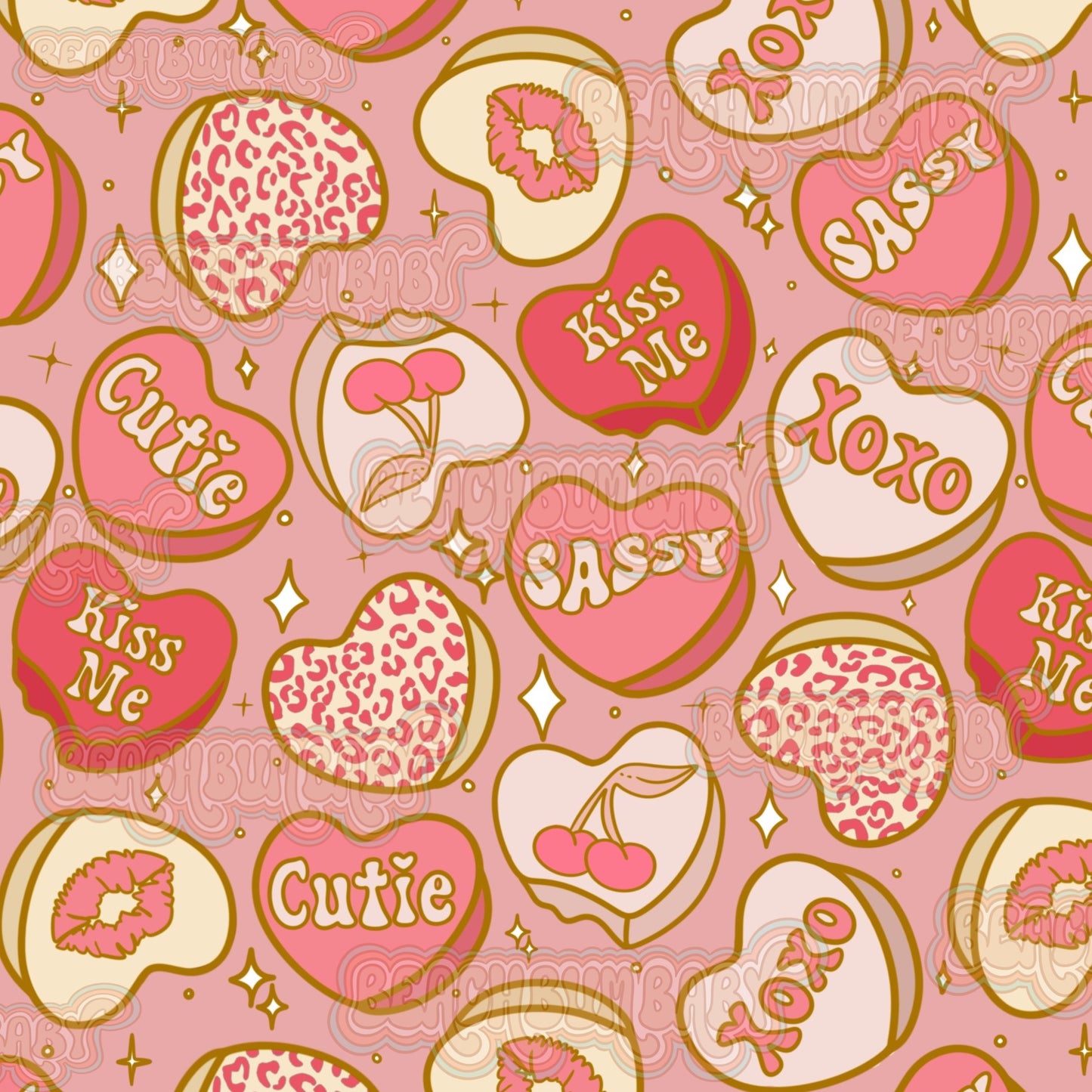 Sassy candy hearts red