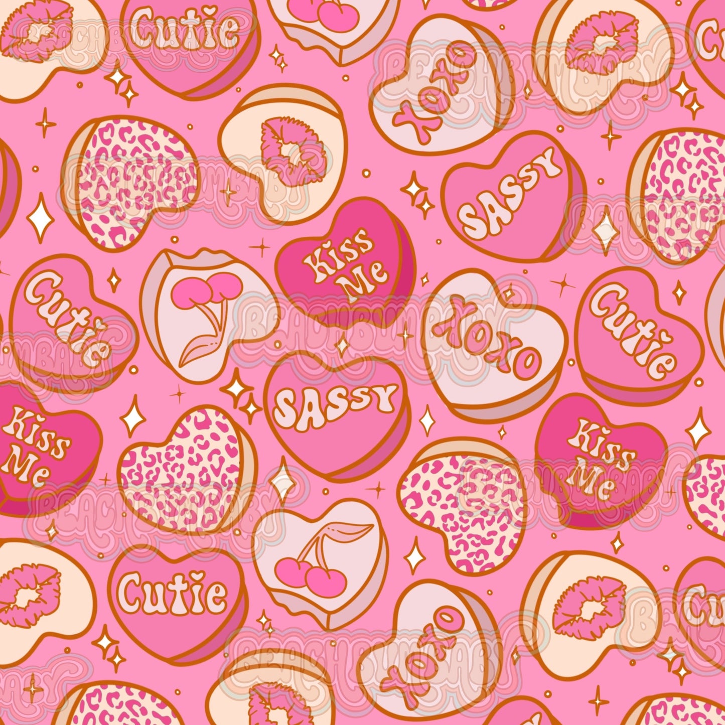 Sassy candy hearts pink