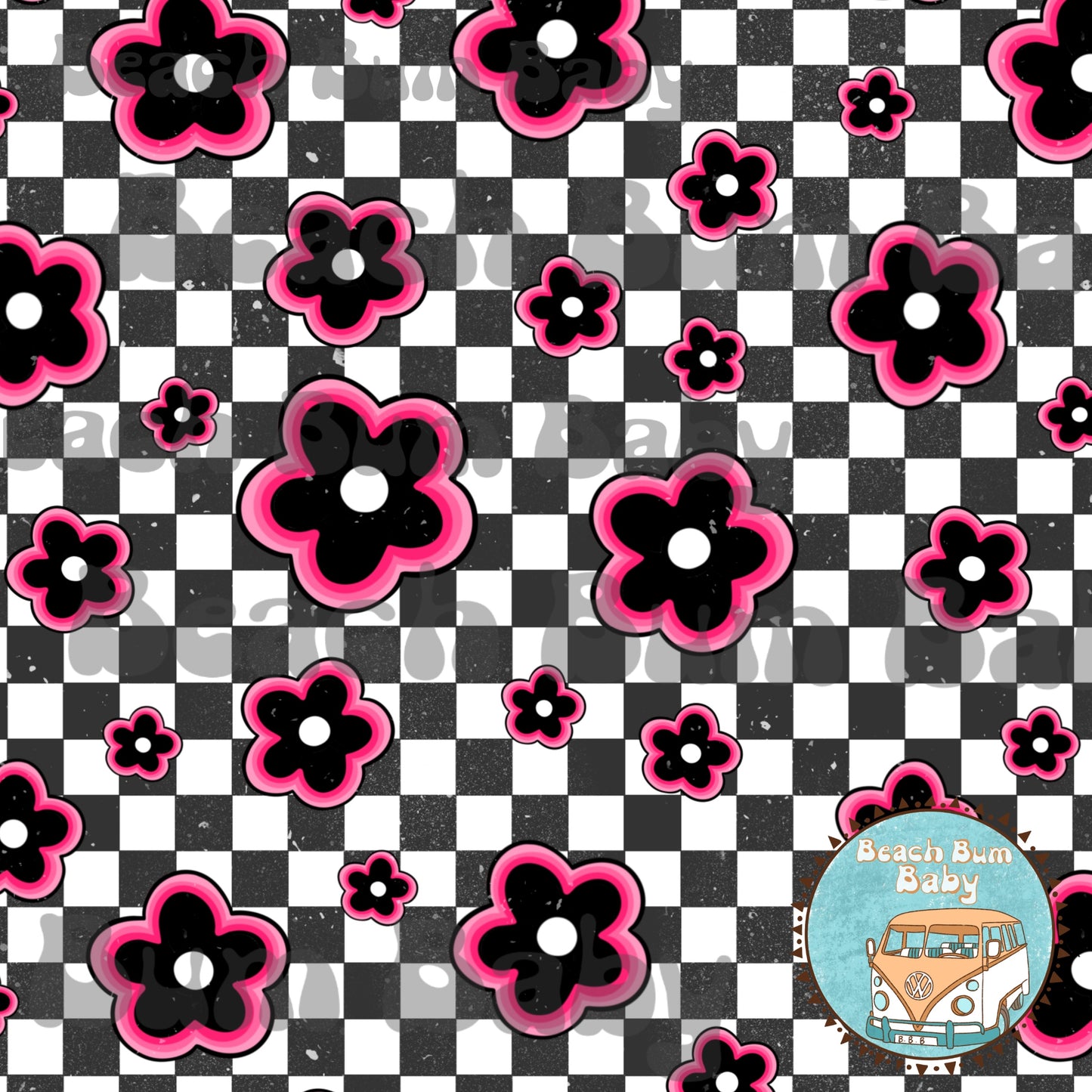Groovy flower checkered