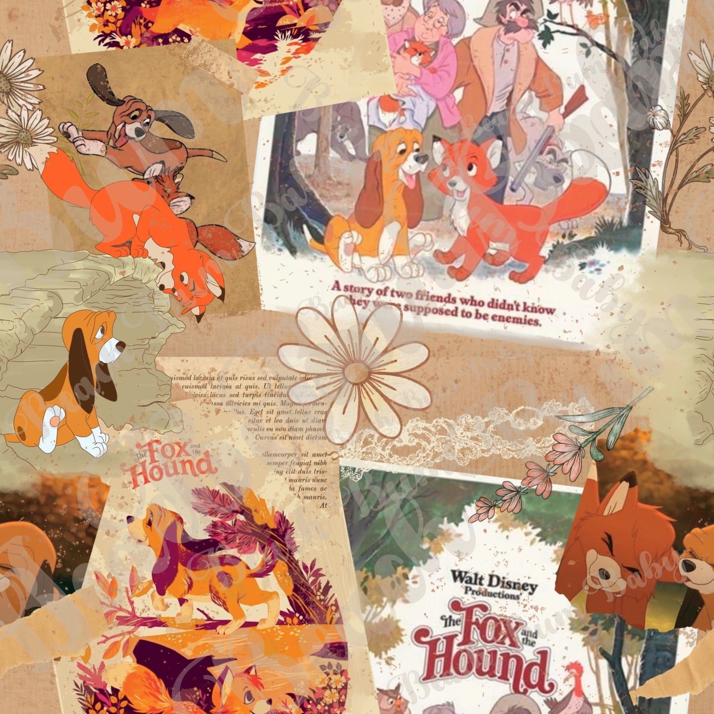 Vintage hound seamless
