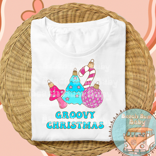 Groovy ornaments pink png