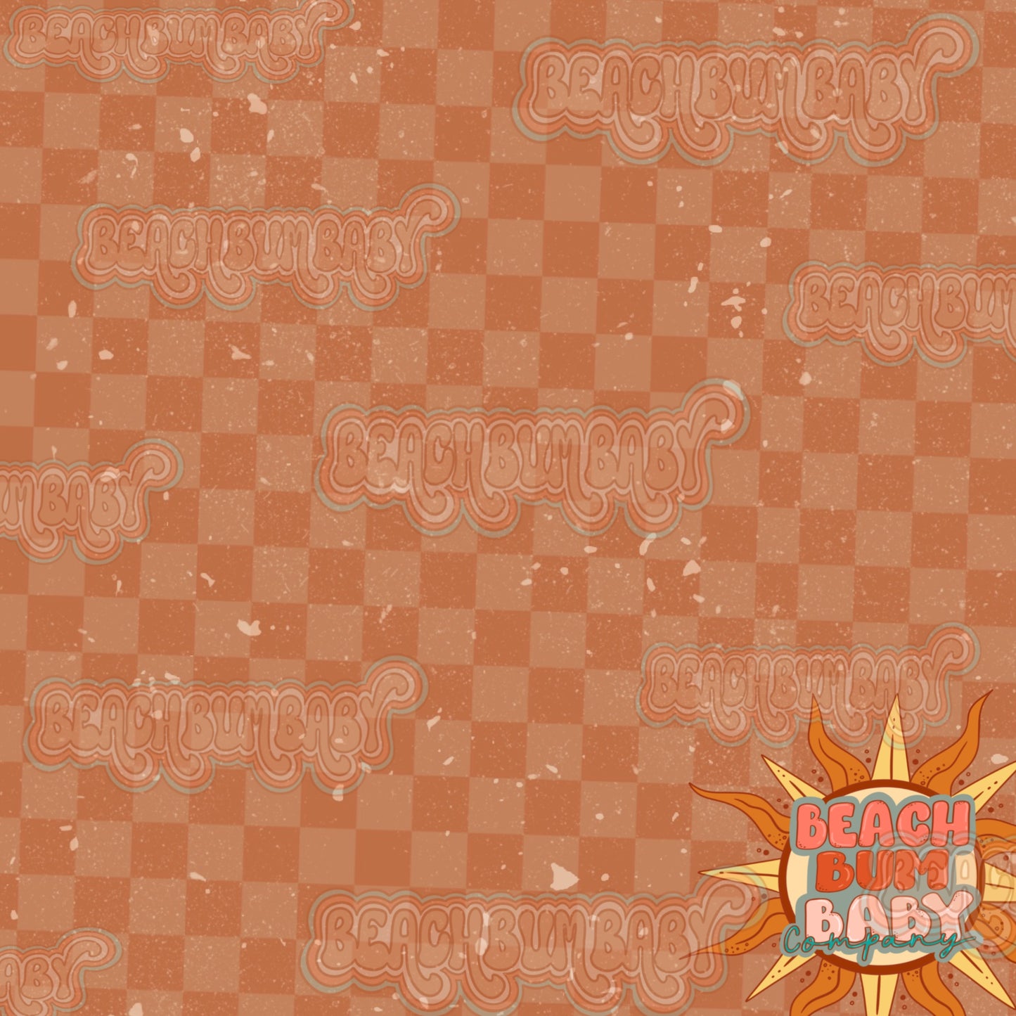Brown distressed checkered coord