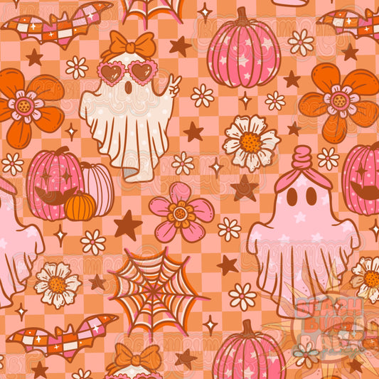 Groovy and spooky floral ghost