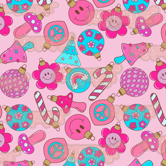 Groovy Christmas ornaments pink