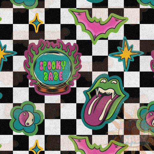 Vintage checkered spooky babe