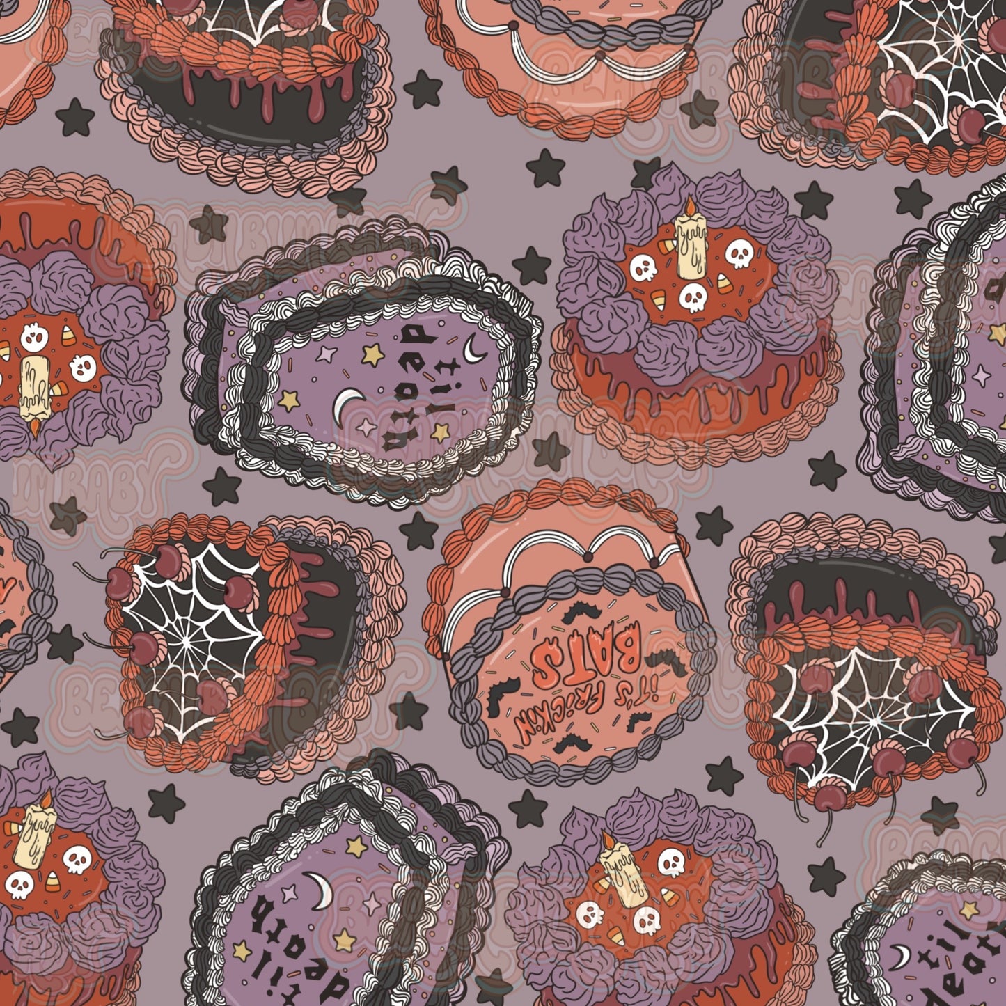 Spooky cakes purple
