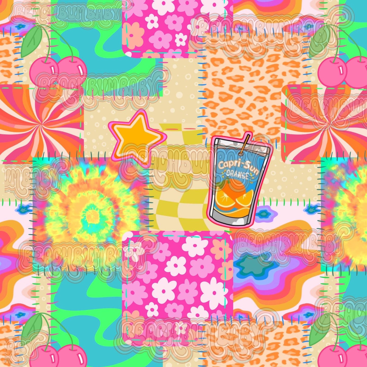 Bright groovy caprisun patchwork