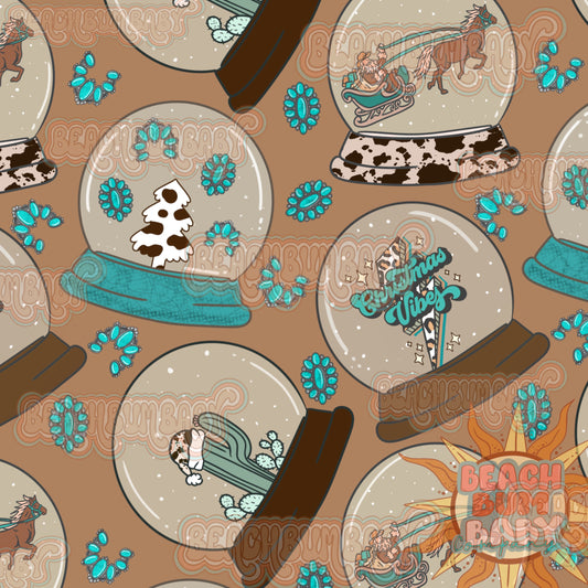 Punchy western Xmas snow globes version #2