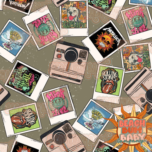 Vintage rock band Polaroids