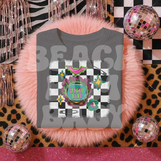 Spooky babe vintage patch PNG