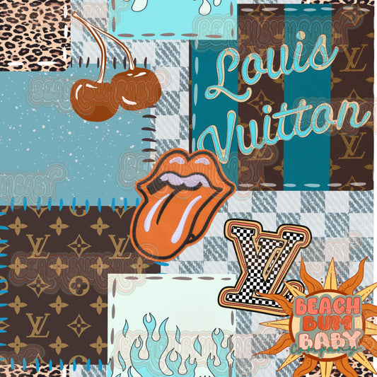 Blue checkered patchwork