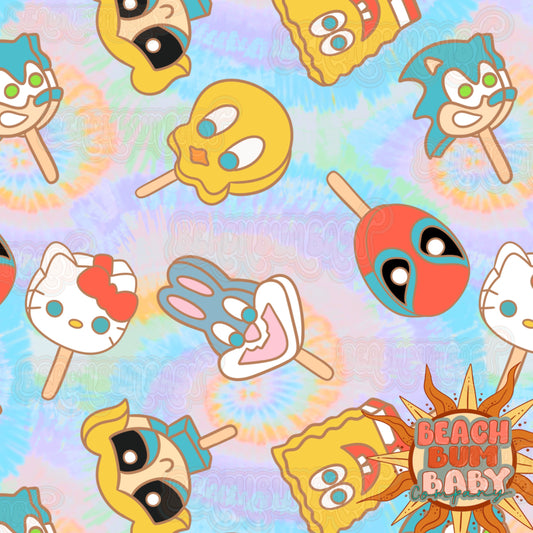 Tie dye character icecreams