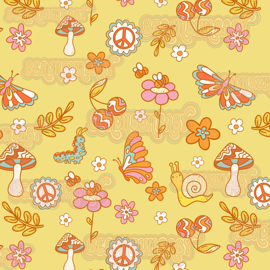 Retro spring critters green