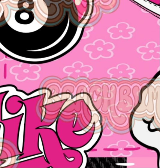Check mark patchwork blk&pink