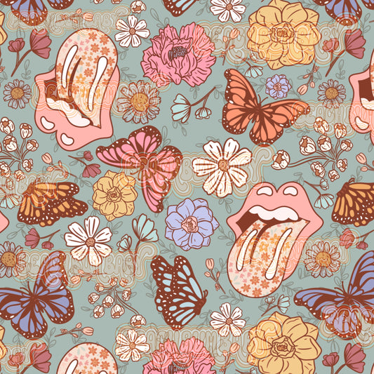 Spring floral butterfly tongue