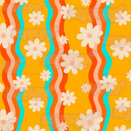 Summer patchwork wavy floral coord