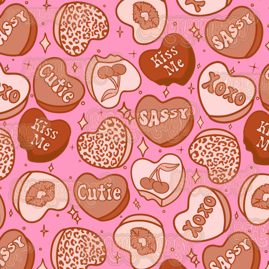 Sassy candy hearts brown
