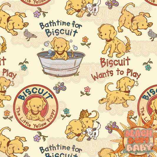 Biscuit the yellow puppy