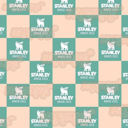 Tumblr cup checkered teal