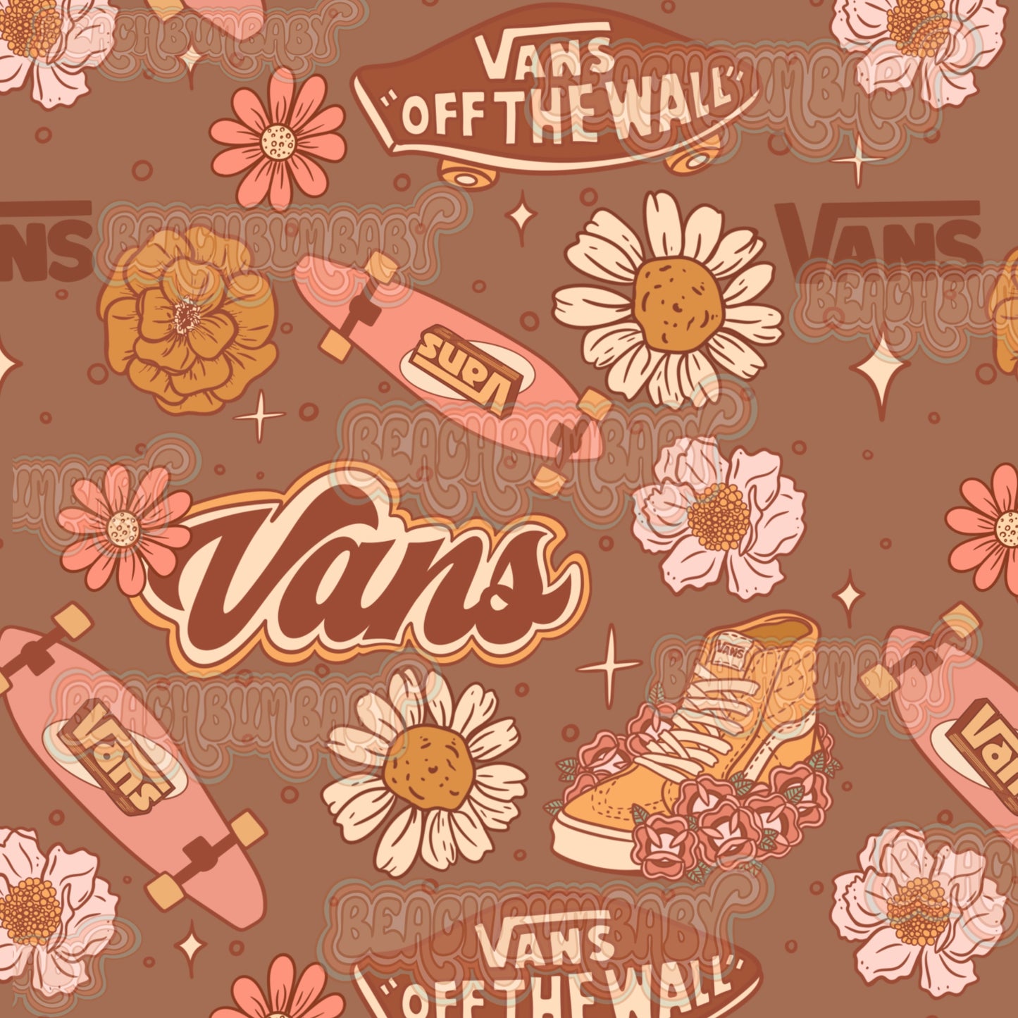 Floral boho skater logo