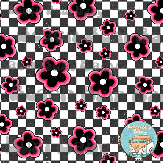 Groovy flower checkered
