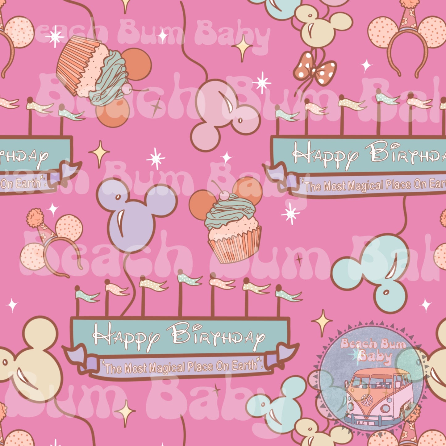 Theme park birthday pink