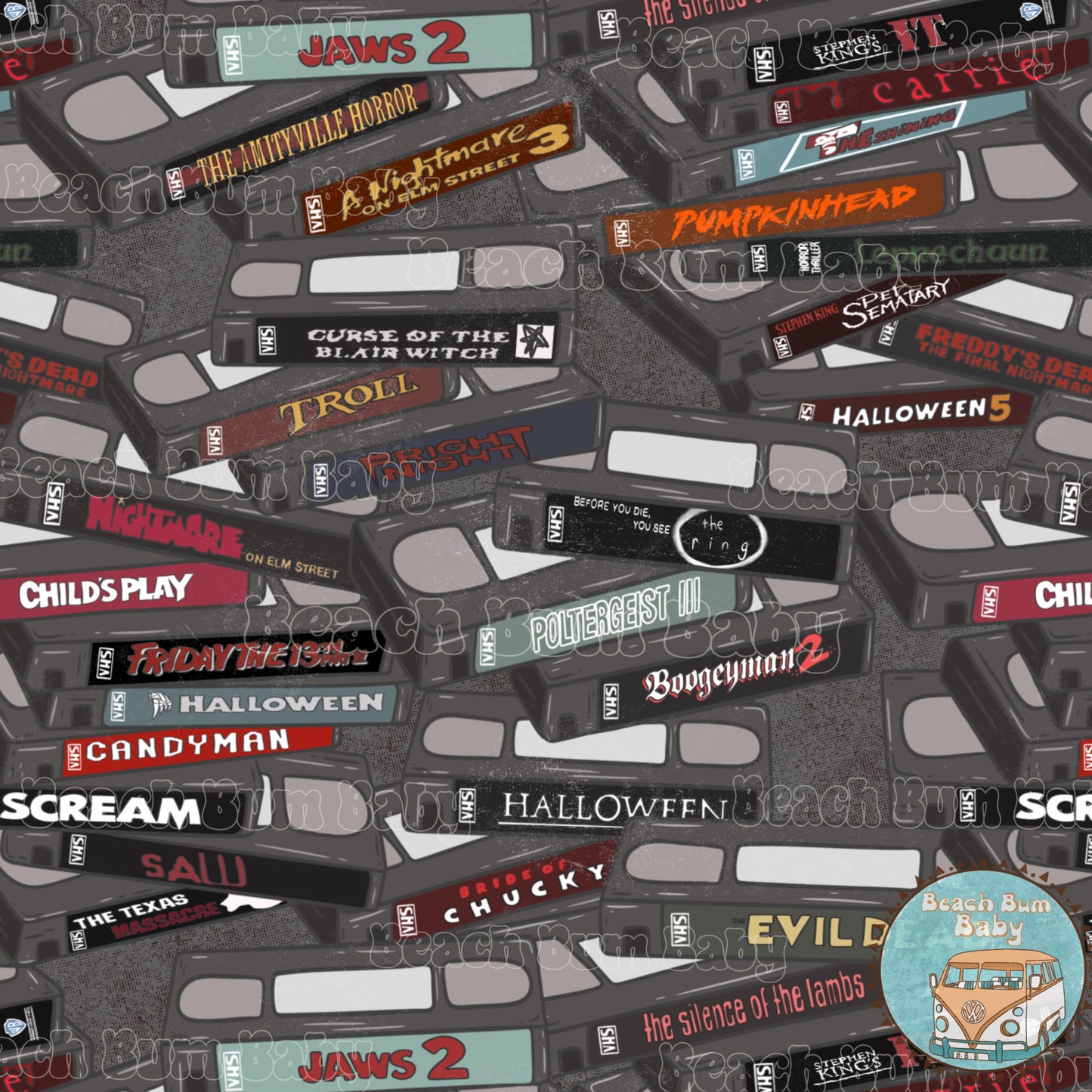 VHS horror movies grey