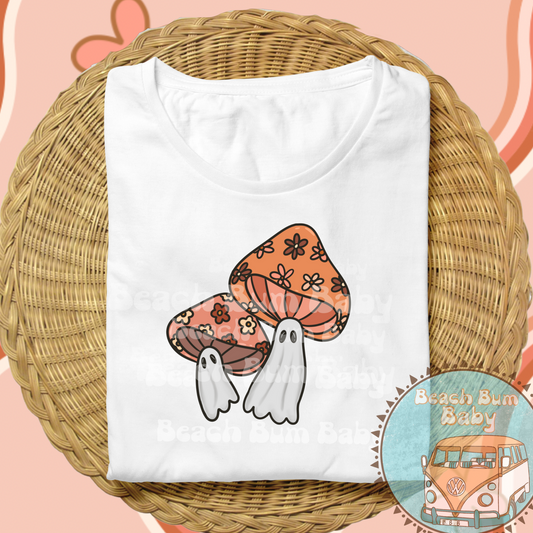 Groovy mushroom ghost PNG