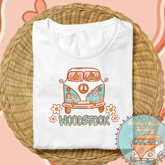 Hippie festival blue van PNG
