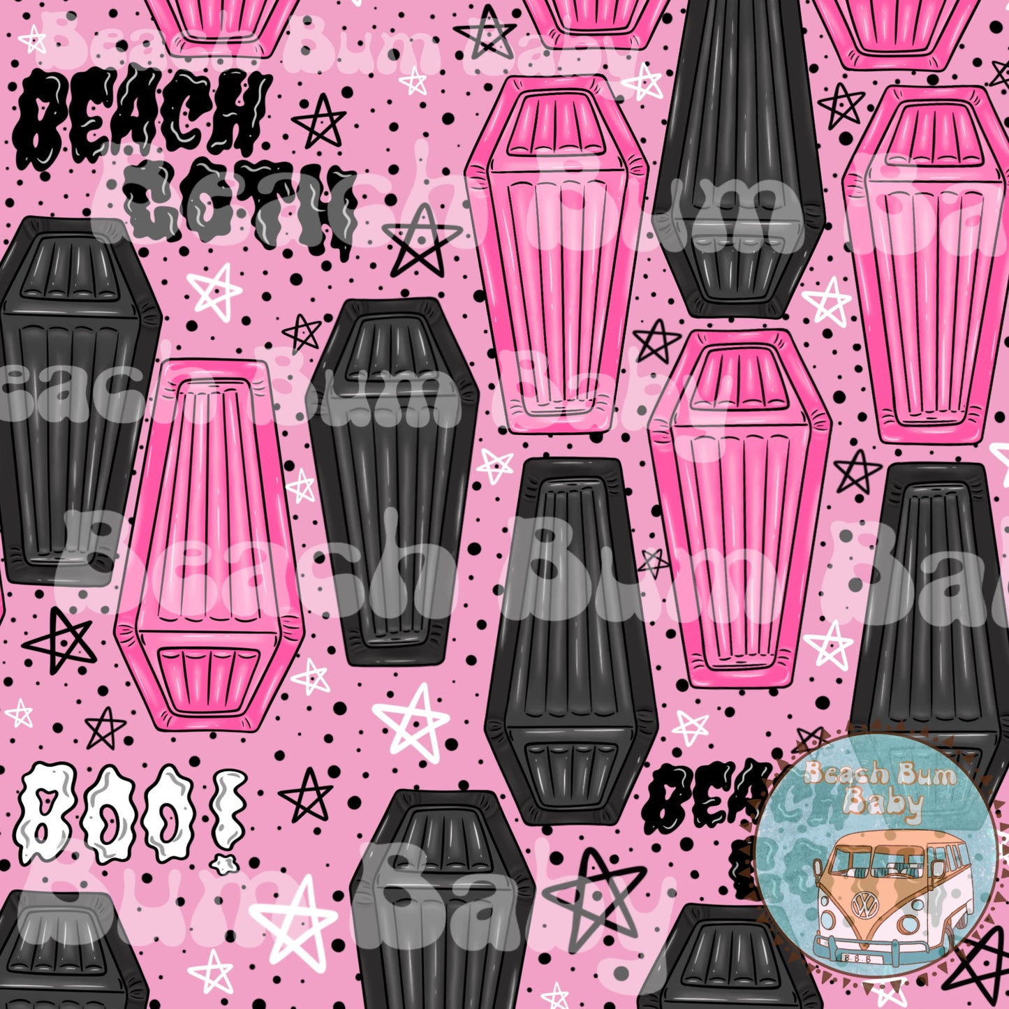 Beach goth coffins light pink