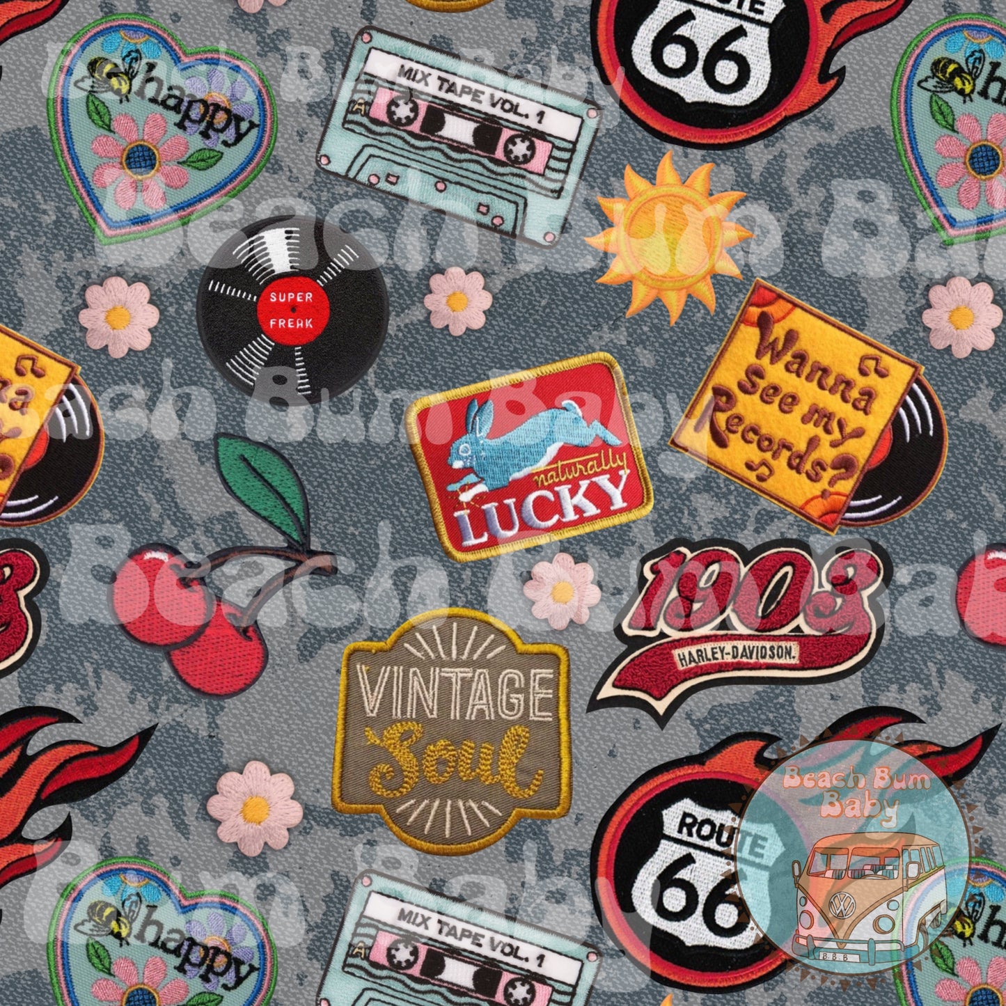 Retro vintage patches