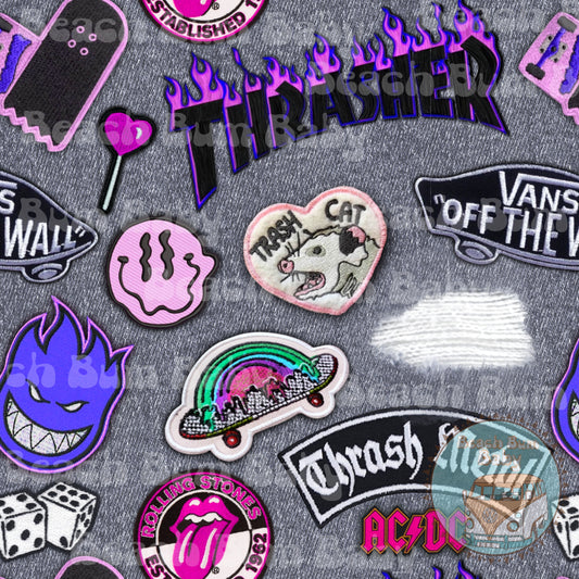 Skater girl denim patches