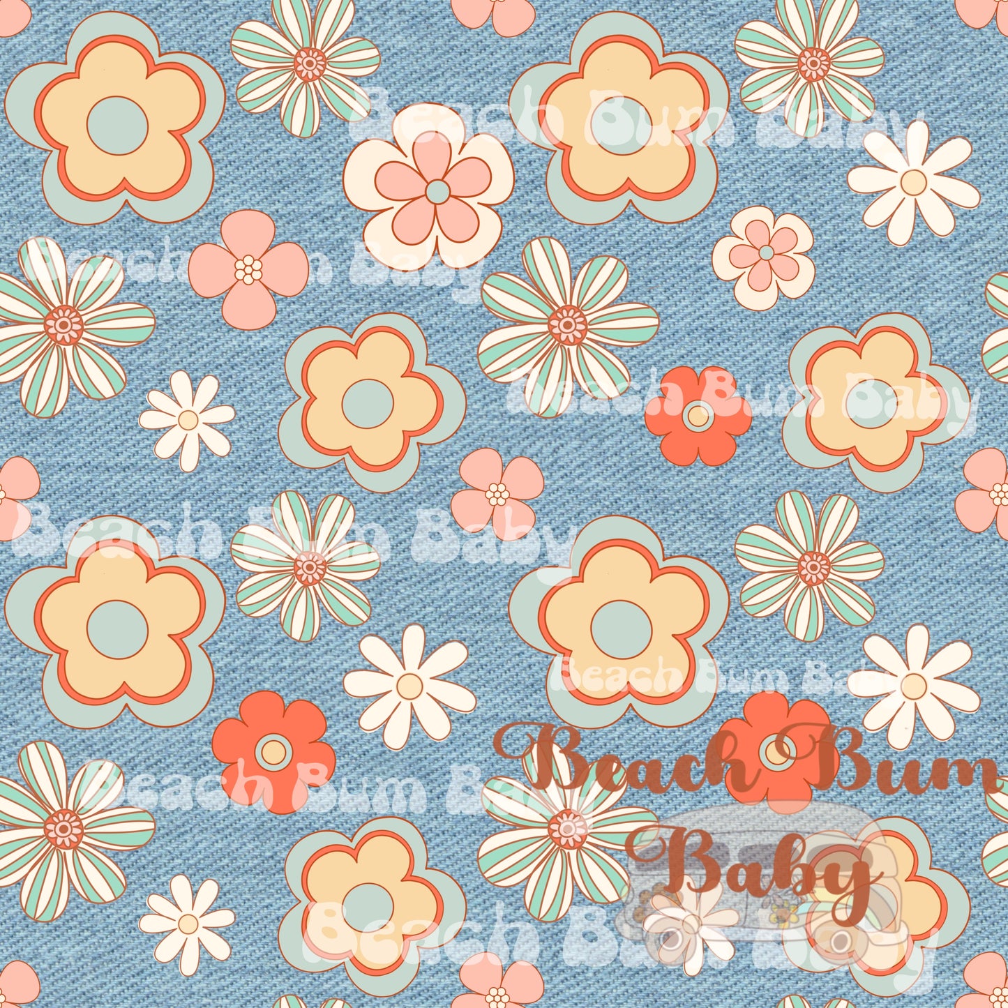 Retro Floral Denim