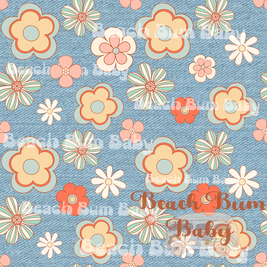 Retro Floral Denim