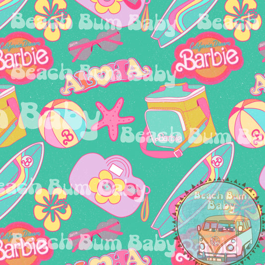 Retro doll summer teal