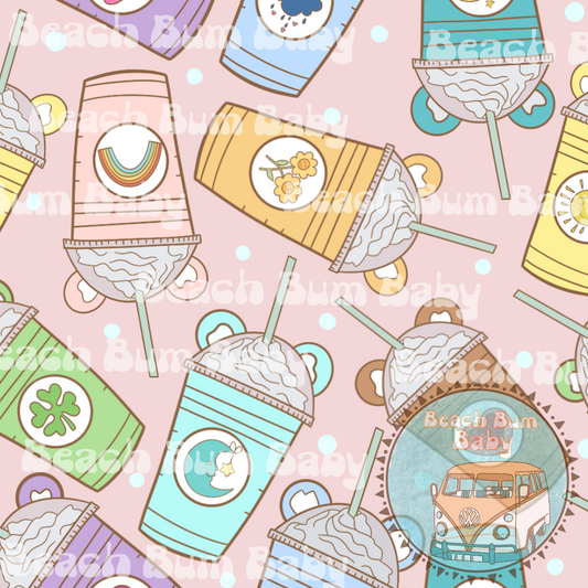 Caring bears coffee pink